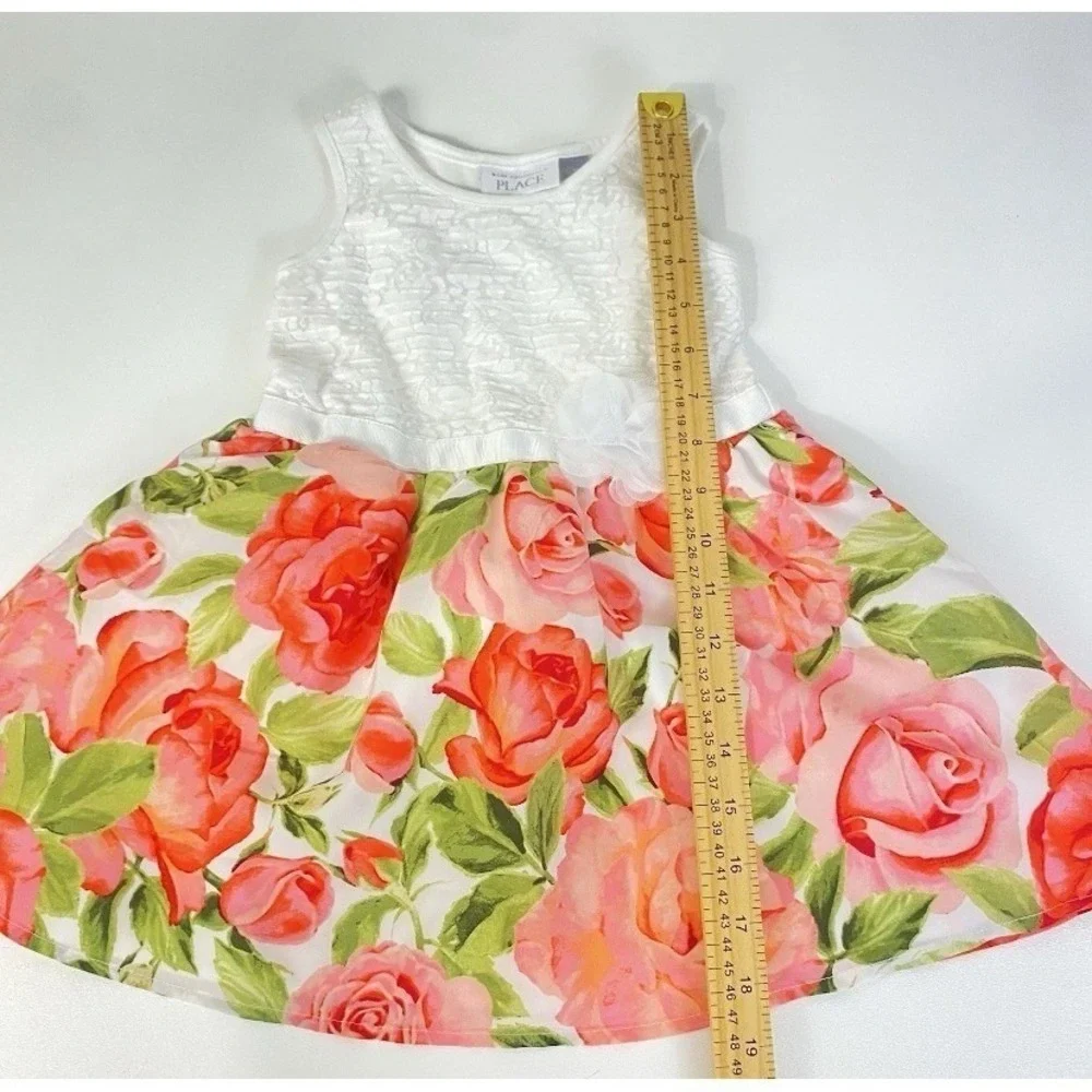 The Children's Place Floral Lace Dress Girls 3T White Pink Rose Mom & Me Kids